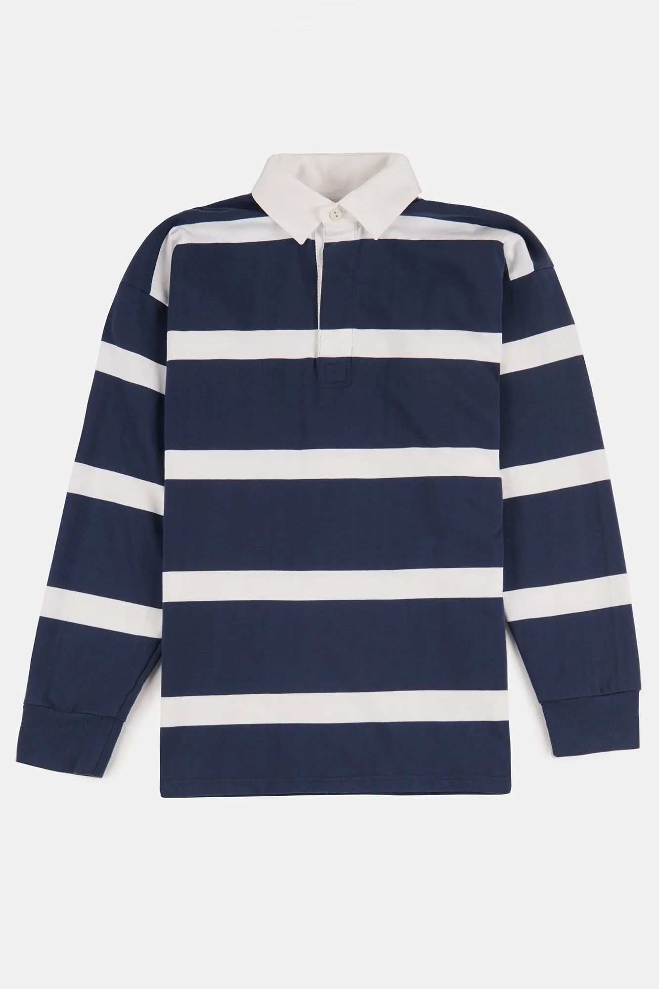 Fine Striped Rugby Shirt - Navy/White