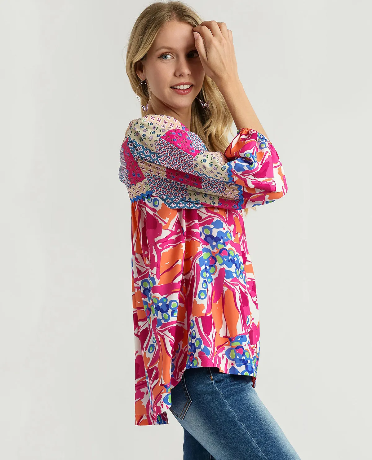 Floral Print Puff Sleeve Top