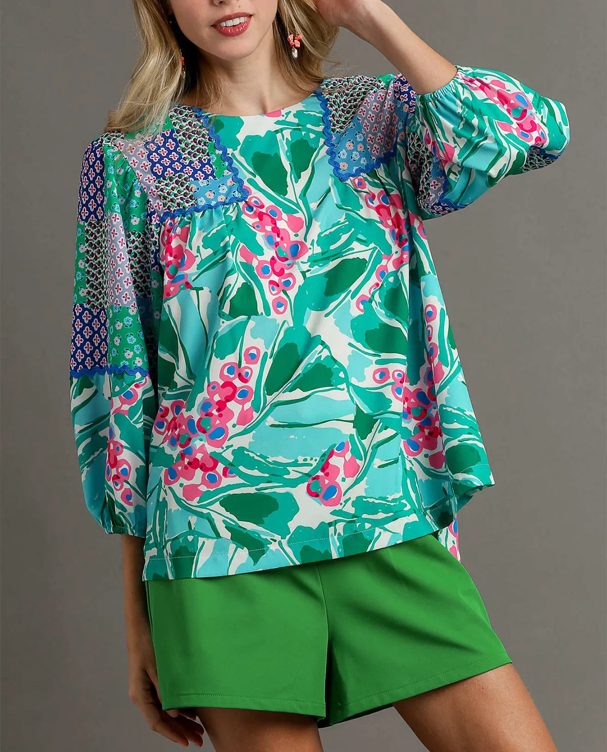 Floral Print Puff Sleeve Top