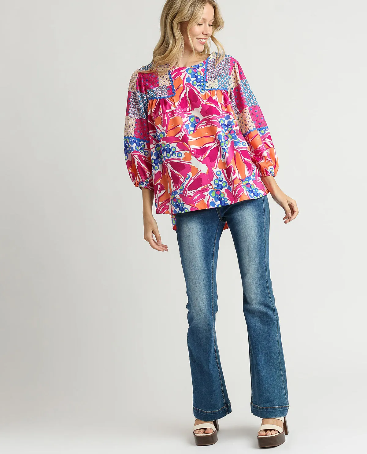 Floral Print Puff Sleeve Top