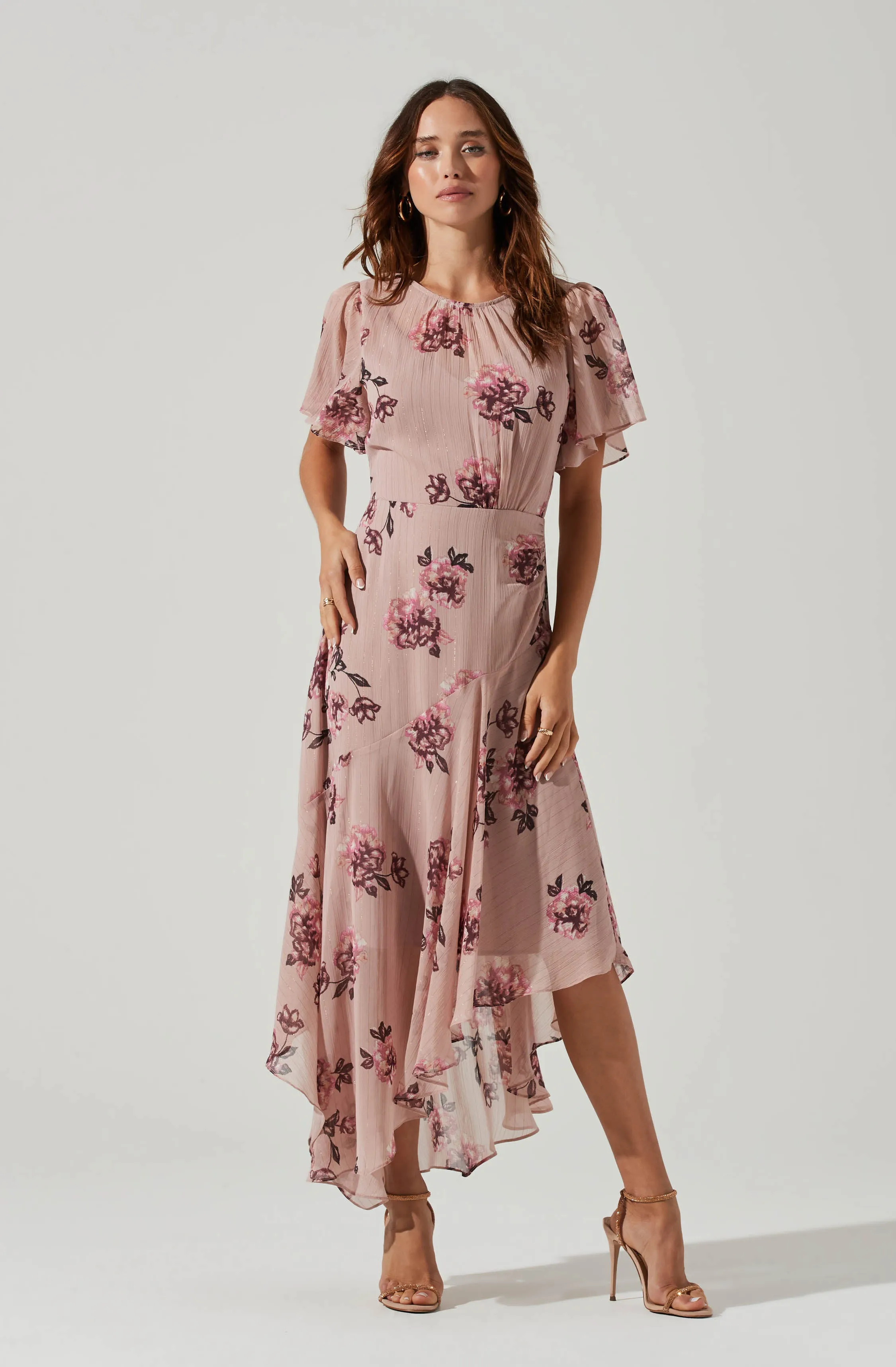 Flutter Sleeve Midi Dress