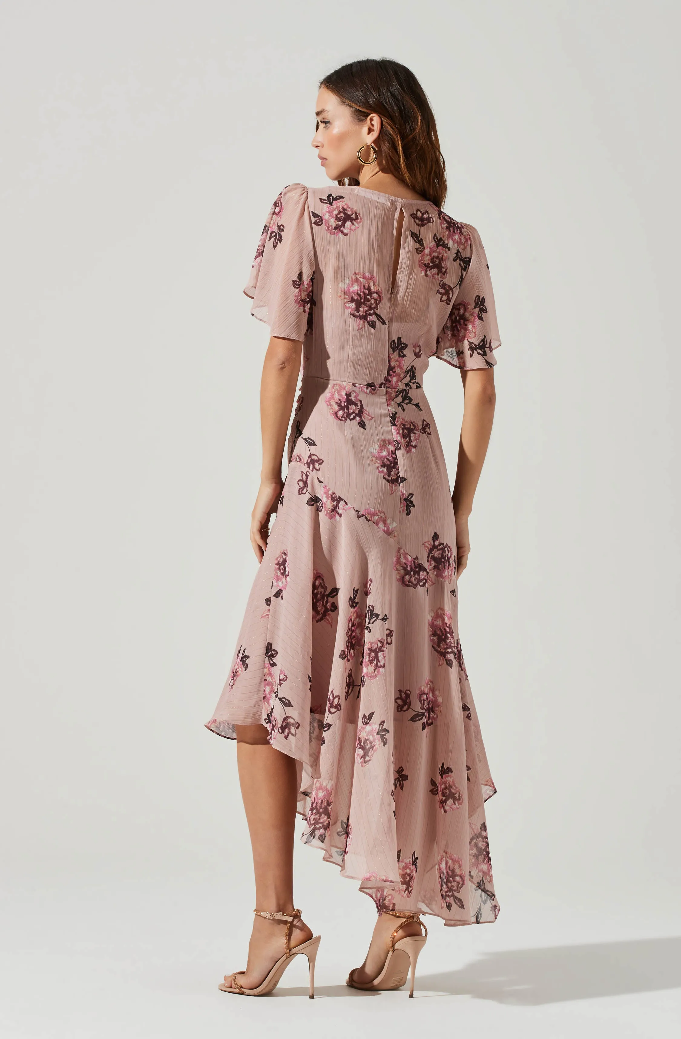 Flutter Sleeve Midi Dress