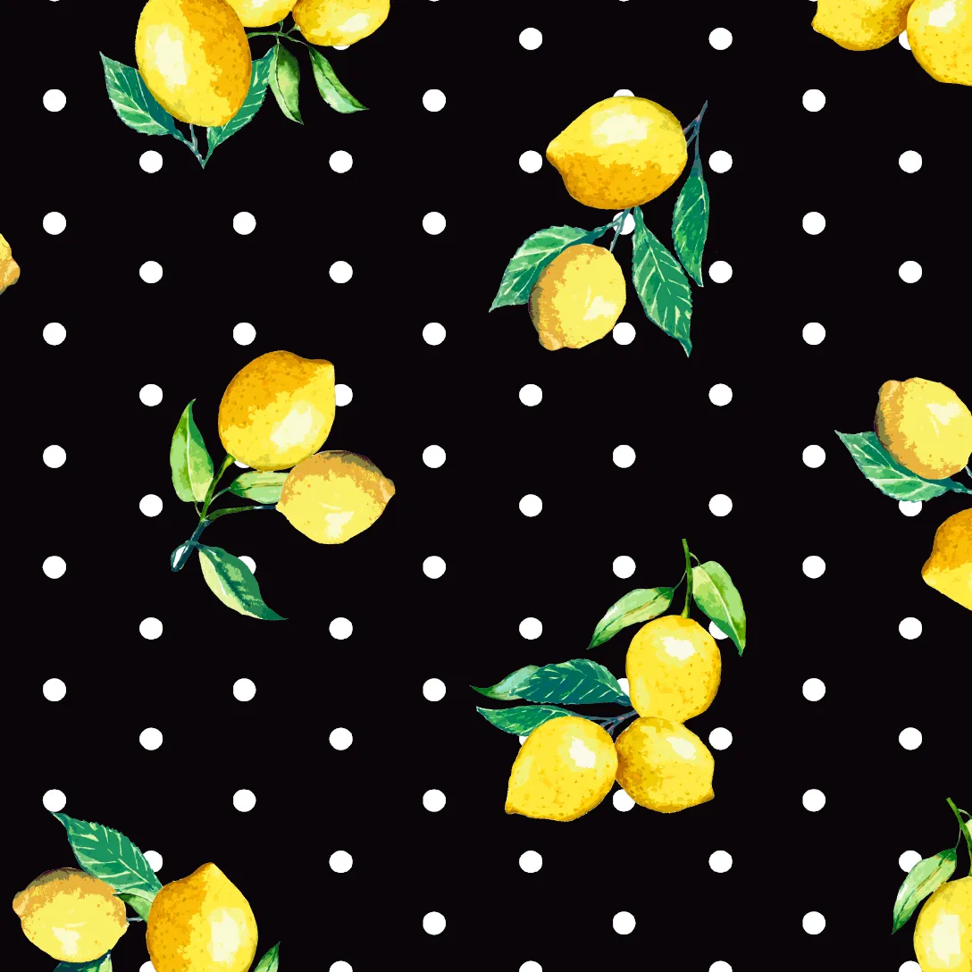 FS443 Lemon Polka Dots