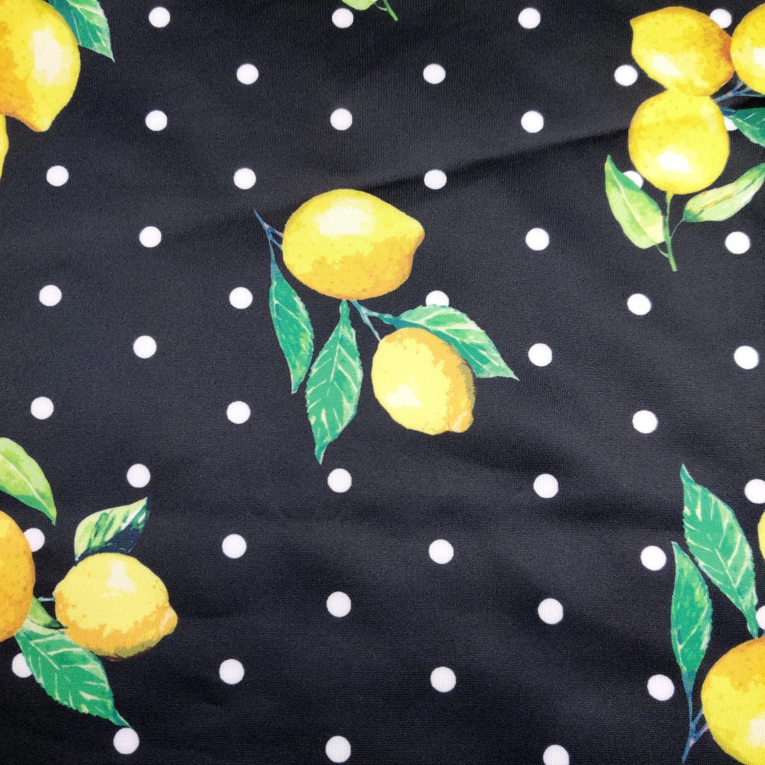 FS443 Lemon Polka Dots