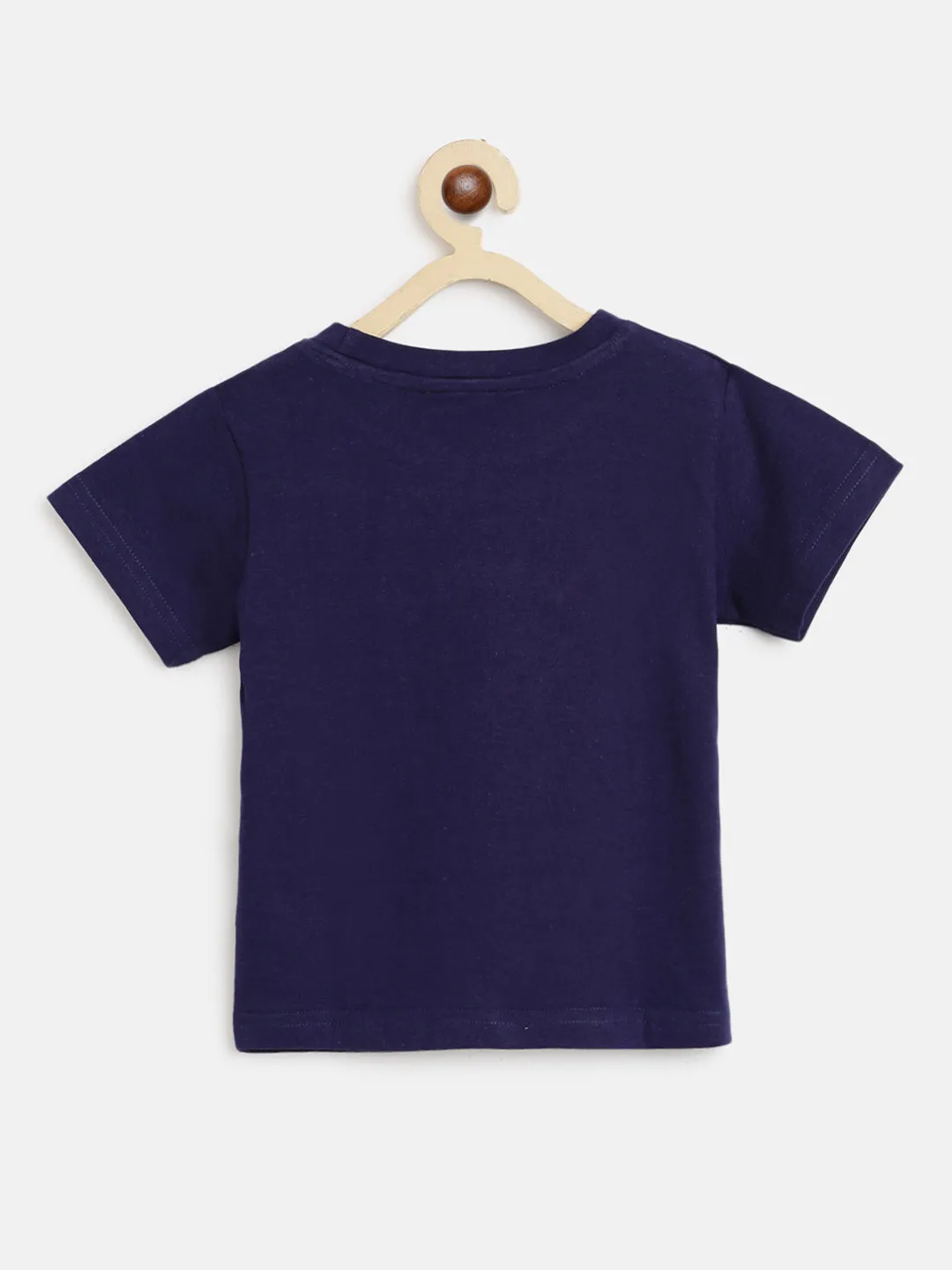 Girls Dark Blue Printed T-Shirt