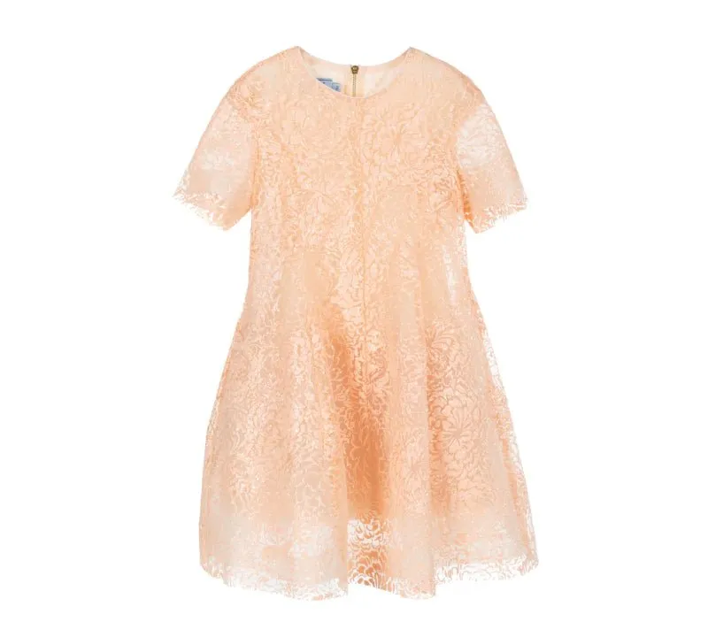 Glitter-Embellished Lace Tulle Dress