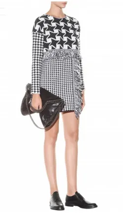 Houndstooth Wool Dress