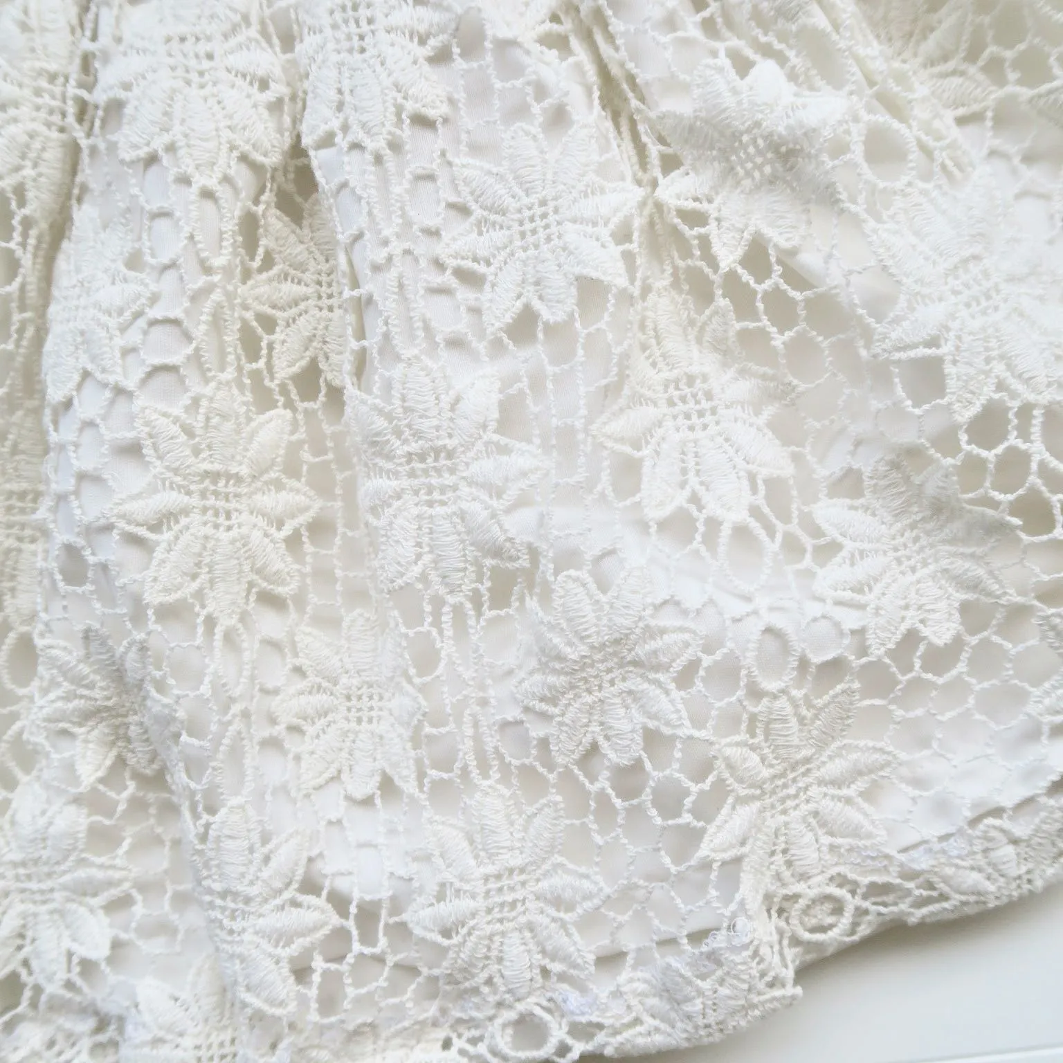 Iris Dress in Daisy Net White Lace