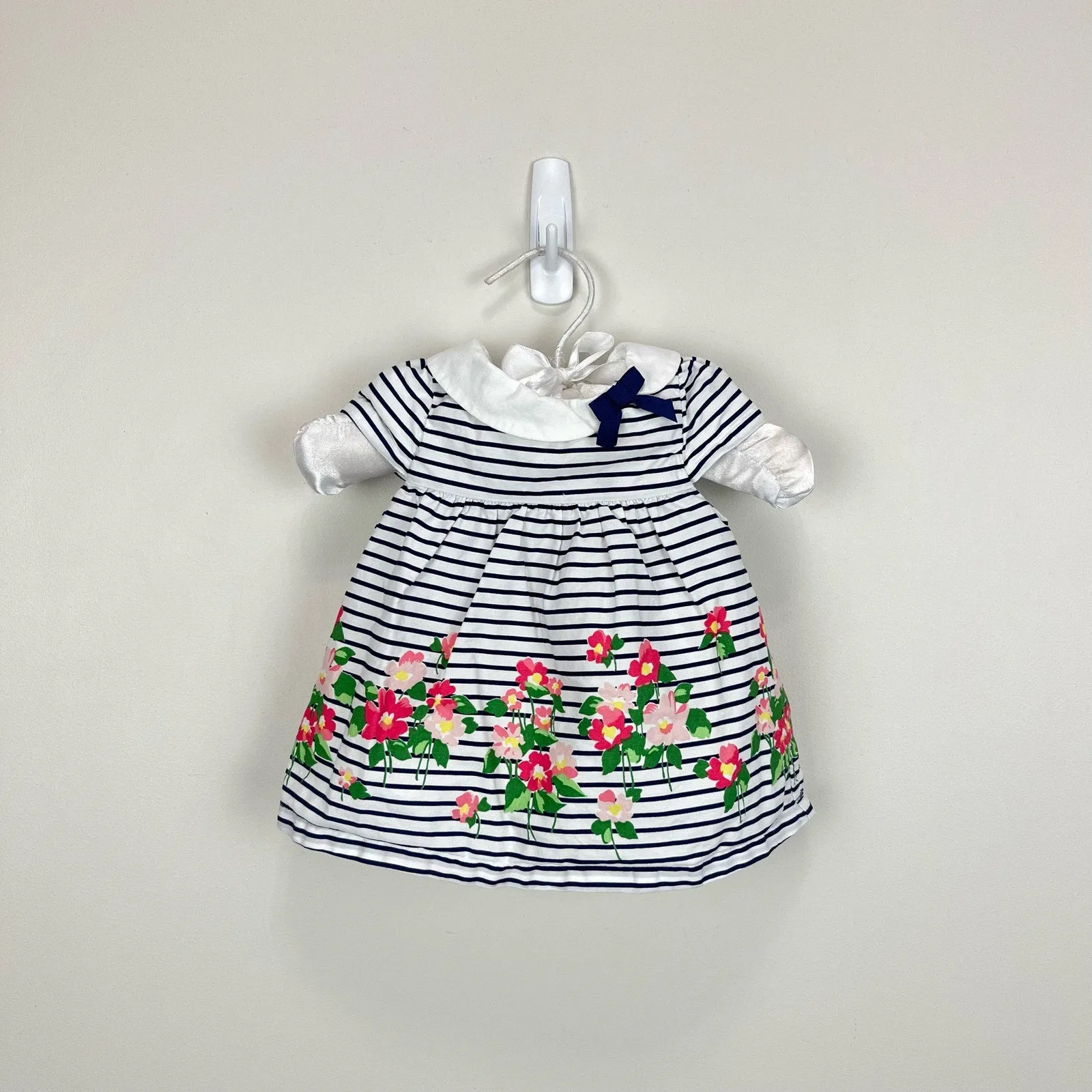 Janie and Jack Navy Striped Floral Set 0-3 Months