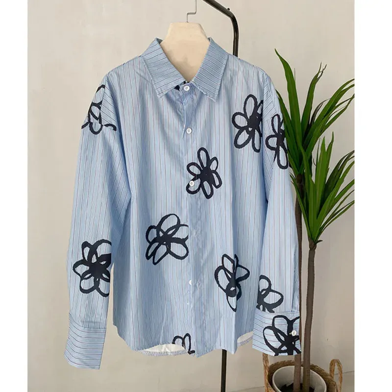 Jazz Up Blue Shirt with Flower Print