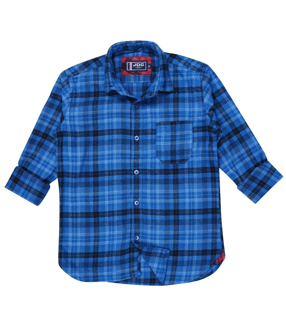 JDC Boy's Blue Checked Shirt