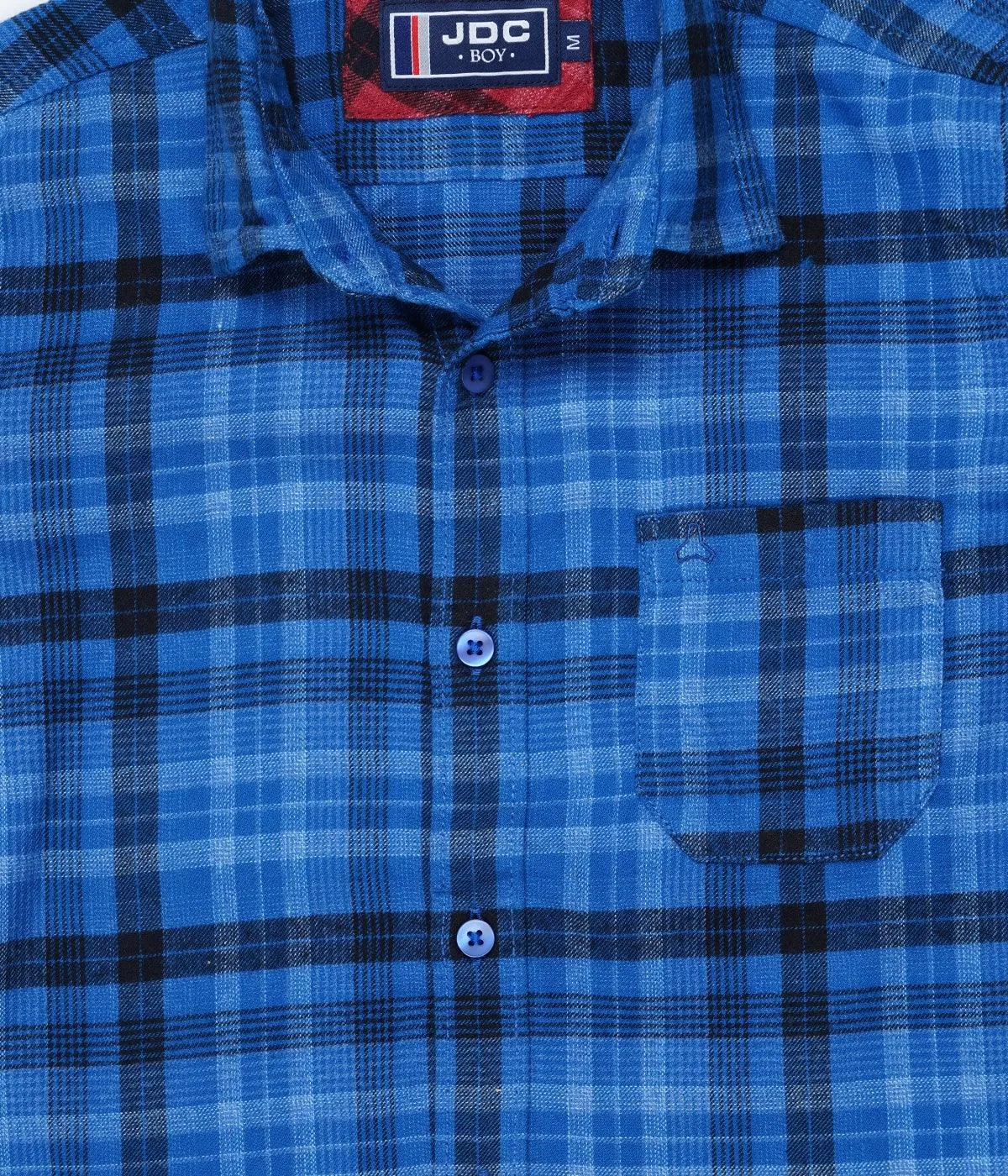 JDC Boy's Blue Checked Shirt