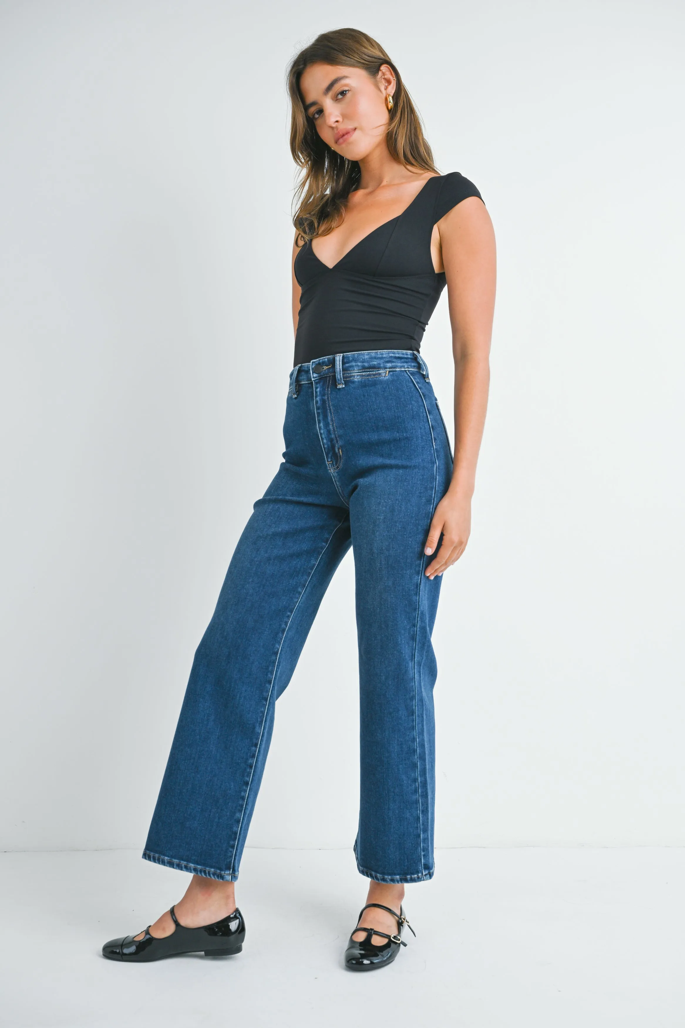 Just Black Denim - Welt Pocket Wide Leg | Dark Denim