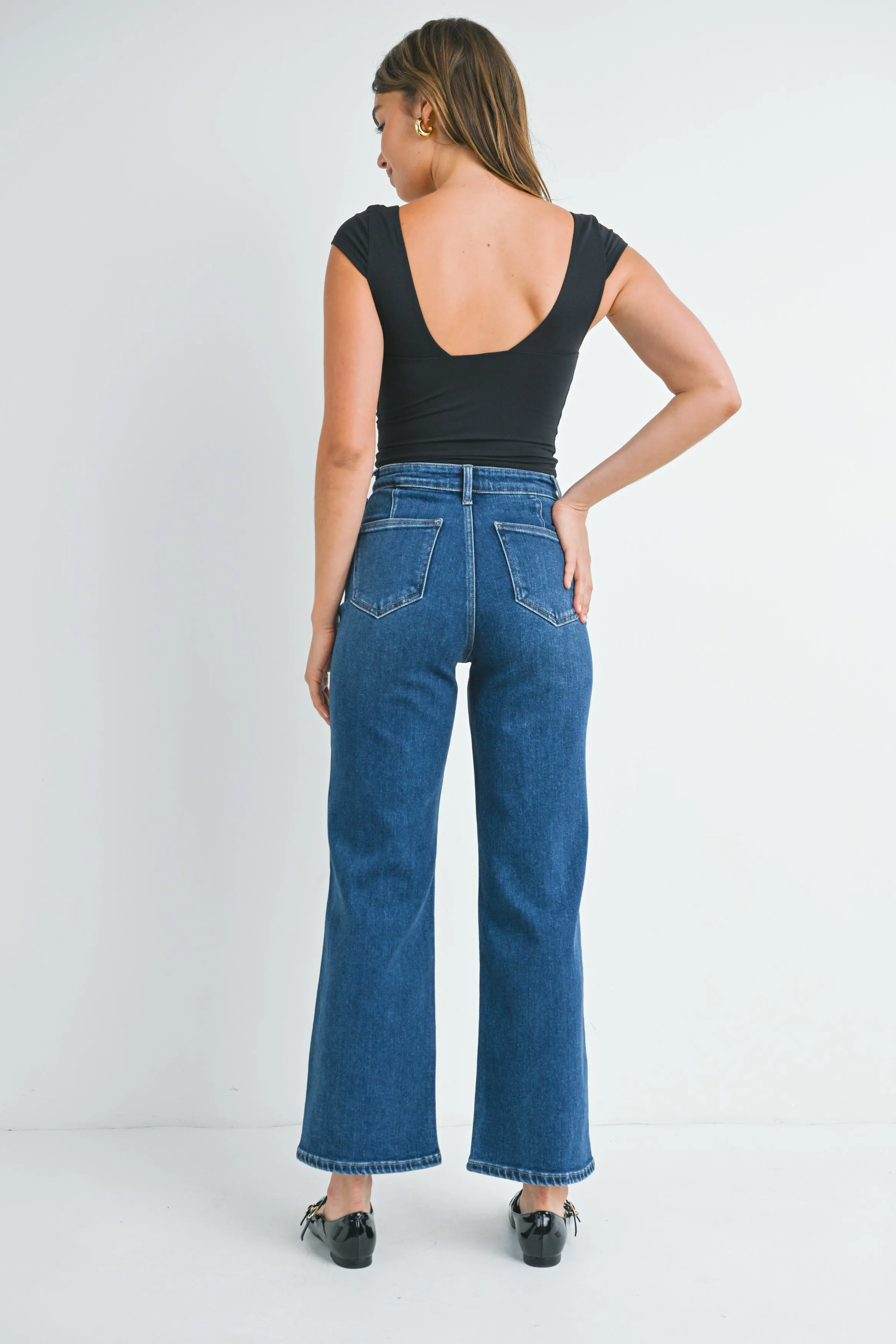 Just Black Denim - Welt Pocket Wide Leg | Dark Denim