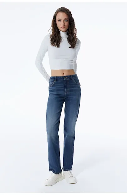 Kylie - Pant - Dark Blue Denim - L30