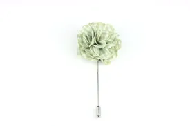 Light Green Plaid Satin Blend Flower Lapel Pin