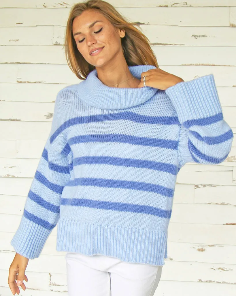 MALLORY STRIPED T NECK CHUNKY