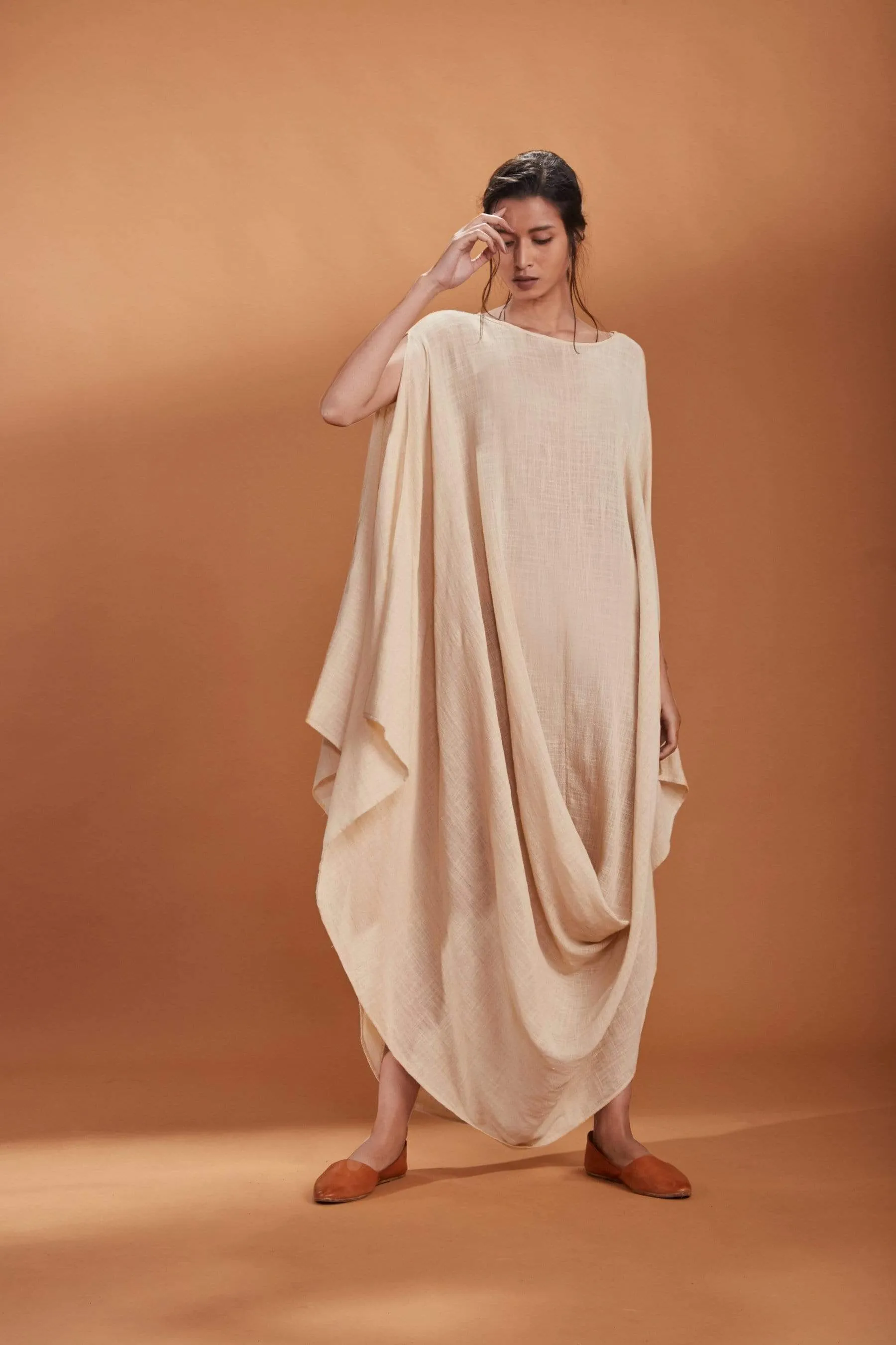 MATI COWL DRESS IVORY