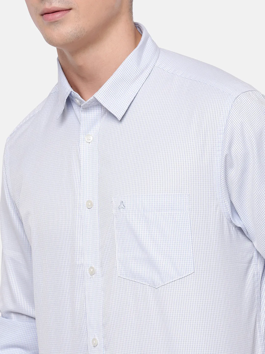 MEN'S BLUE CHECK SLIM FIT SHIRT