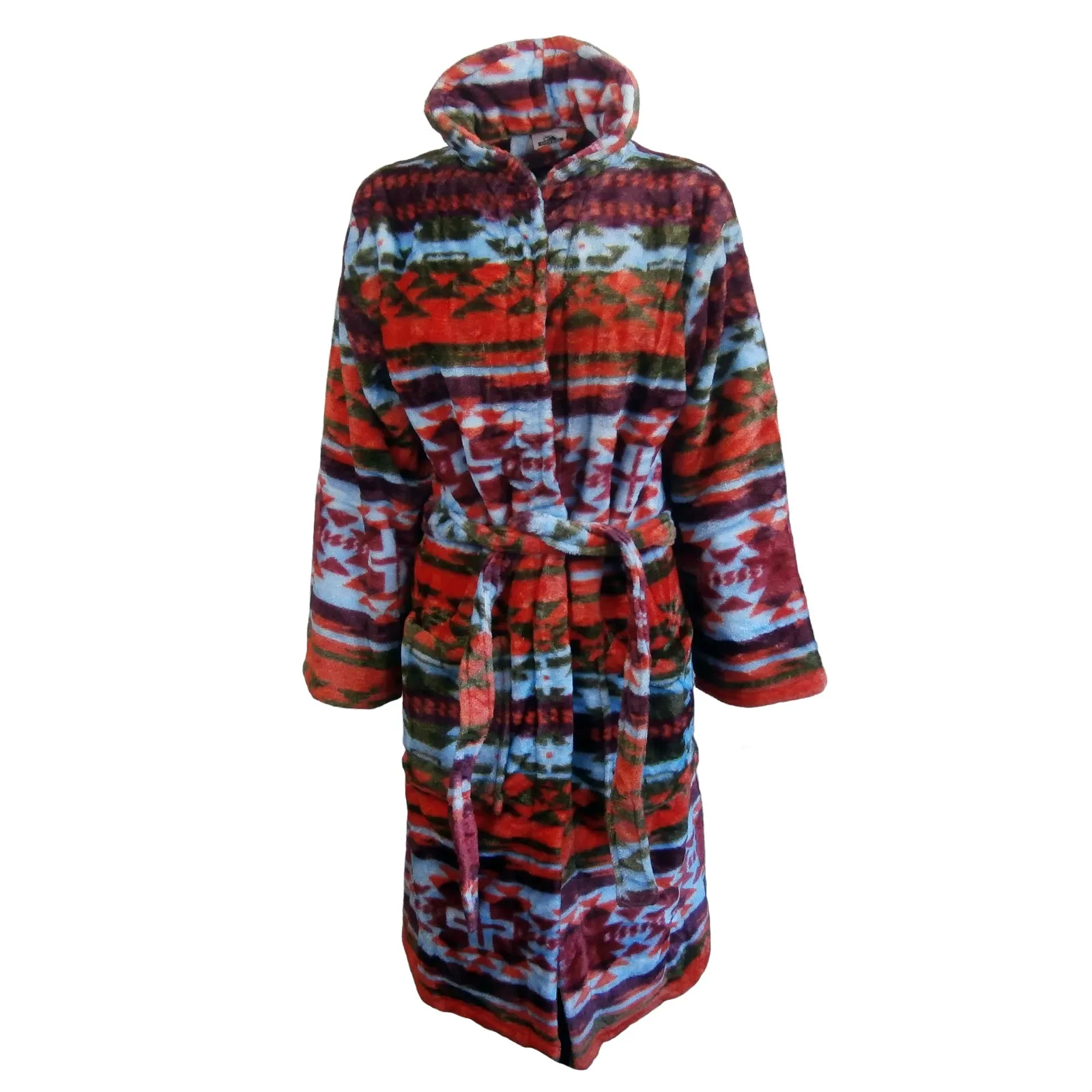 Mountain Sunset Print Fleece Western Robe