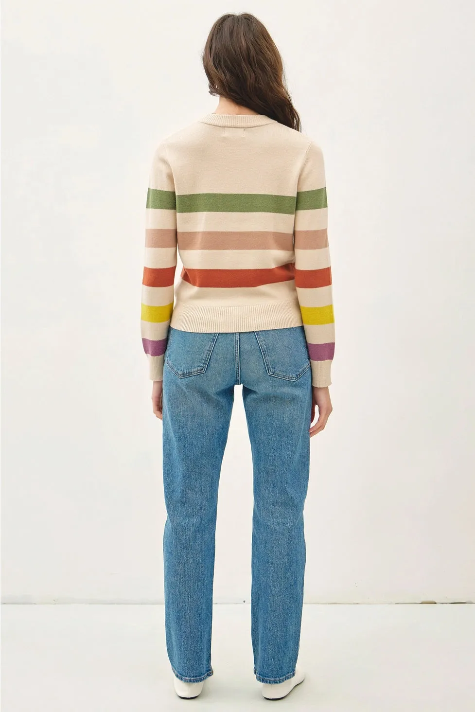 Natalie Striped Crop Knit Sweater