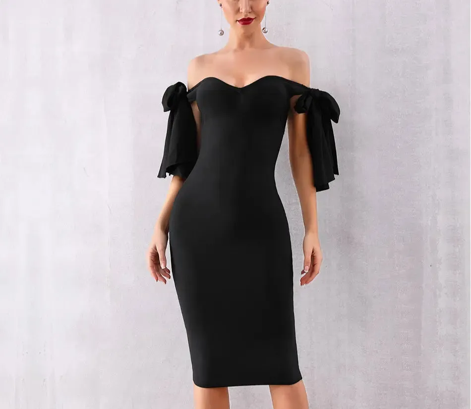 Off Shoulder Vestido  Slash Neck Dress