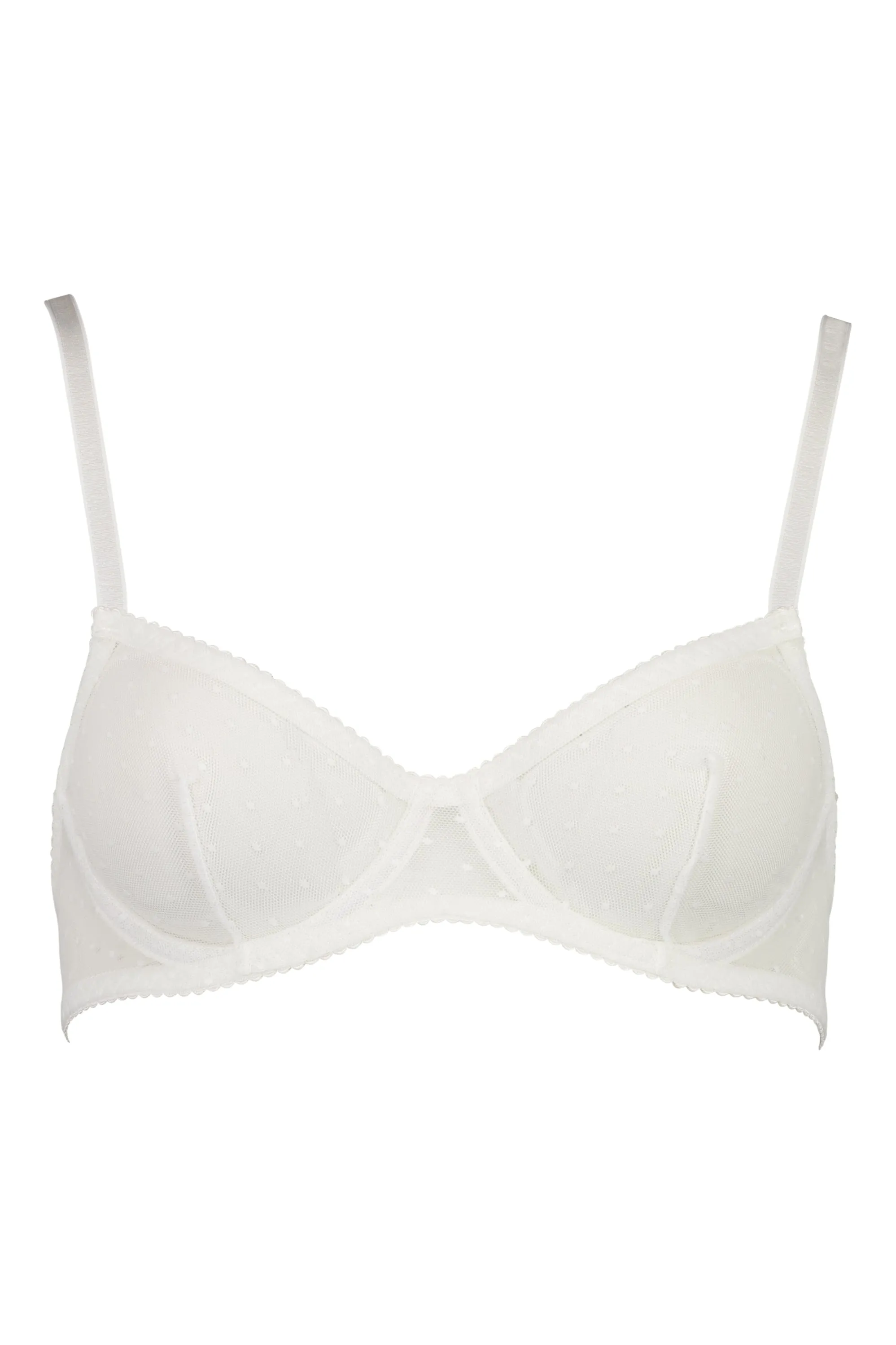 Olivia Polka Dot Balconette Bra White