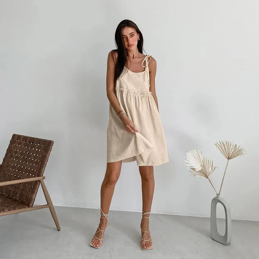 Pia - Cotton and linen casual dress