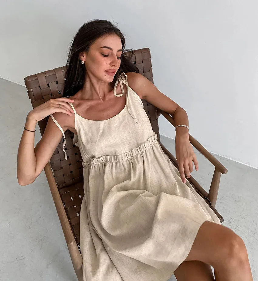 Pia - Cotton and linen casual dress