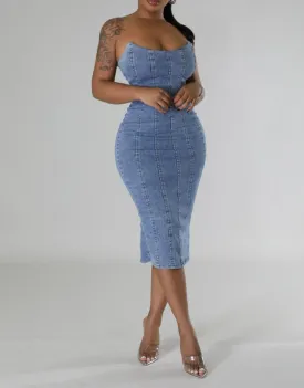 "Delisha" Denim Dress