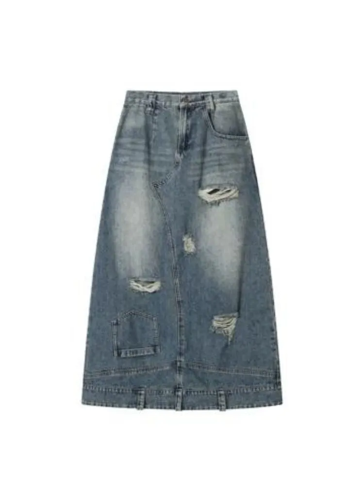 Retro casual denim skirt【s0000003396】