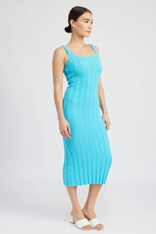 Ribbed Scoop Neck Midi Dress