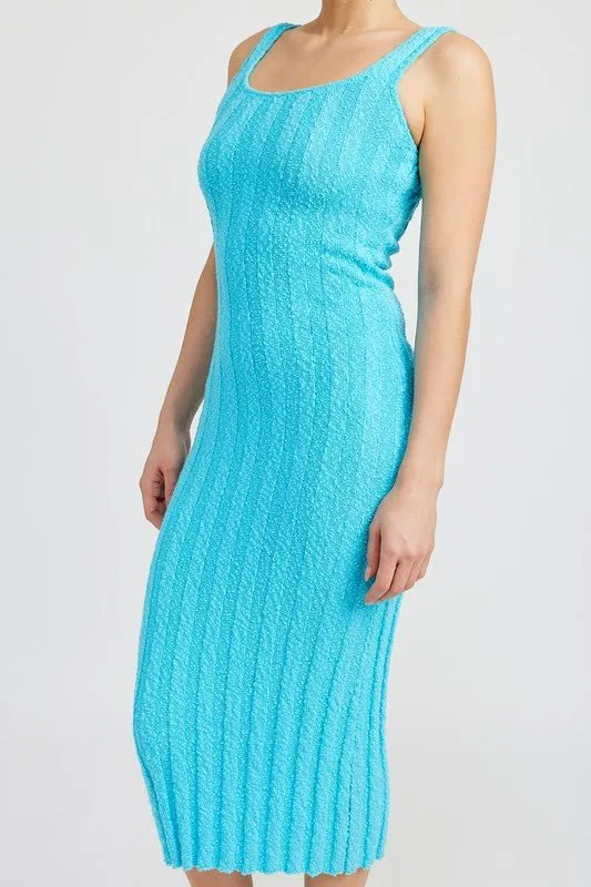 Ribbed Scoop Neck Midi Dress