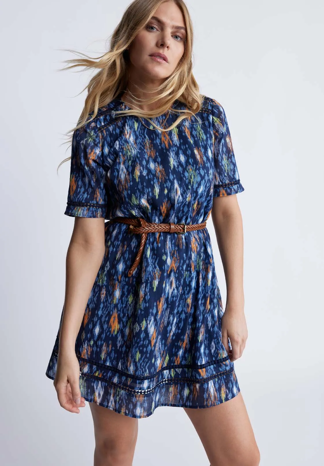 Risette Women’s Printed Dress in Navy - WD0039P