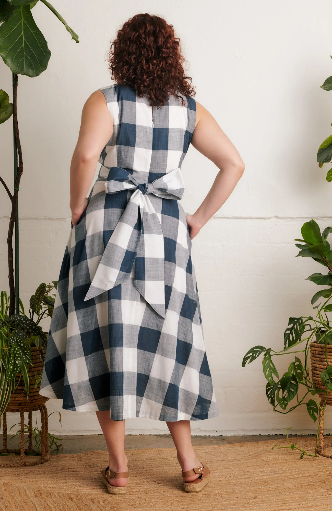 Roberta Indigo Plaid Dress