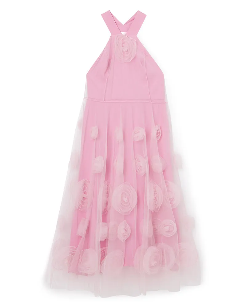 ROSE APPLIQUE MAXI DRESS