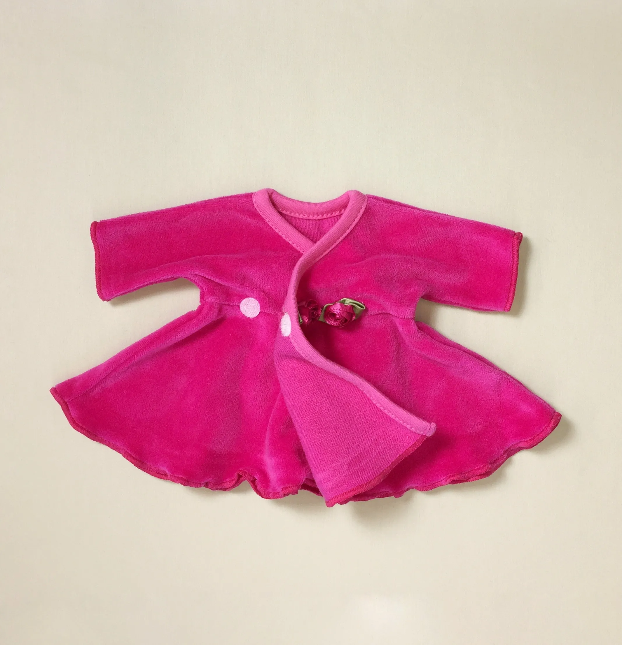 Ruffled NICU Dress & Headband Fuchsia Velour