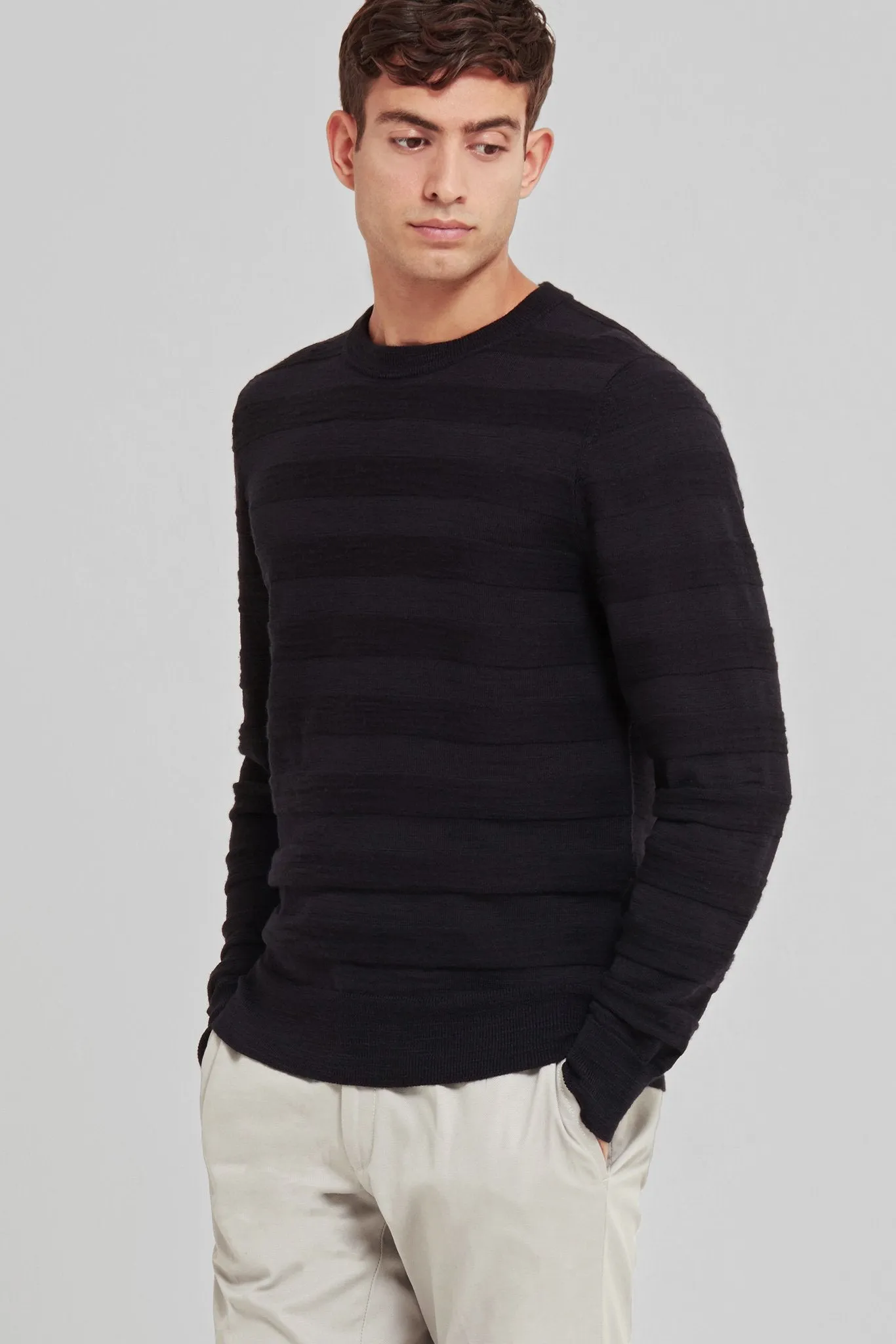 Striped Merino Wool Jacquard Sweater