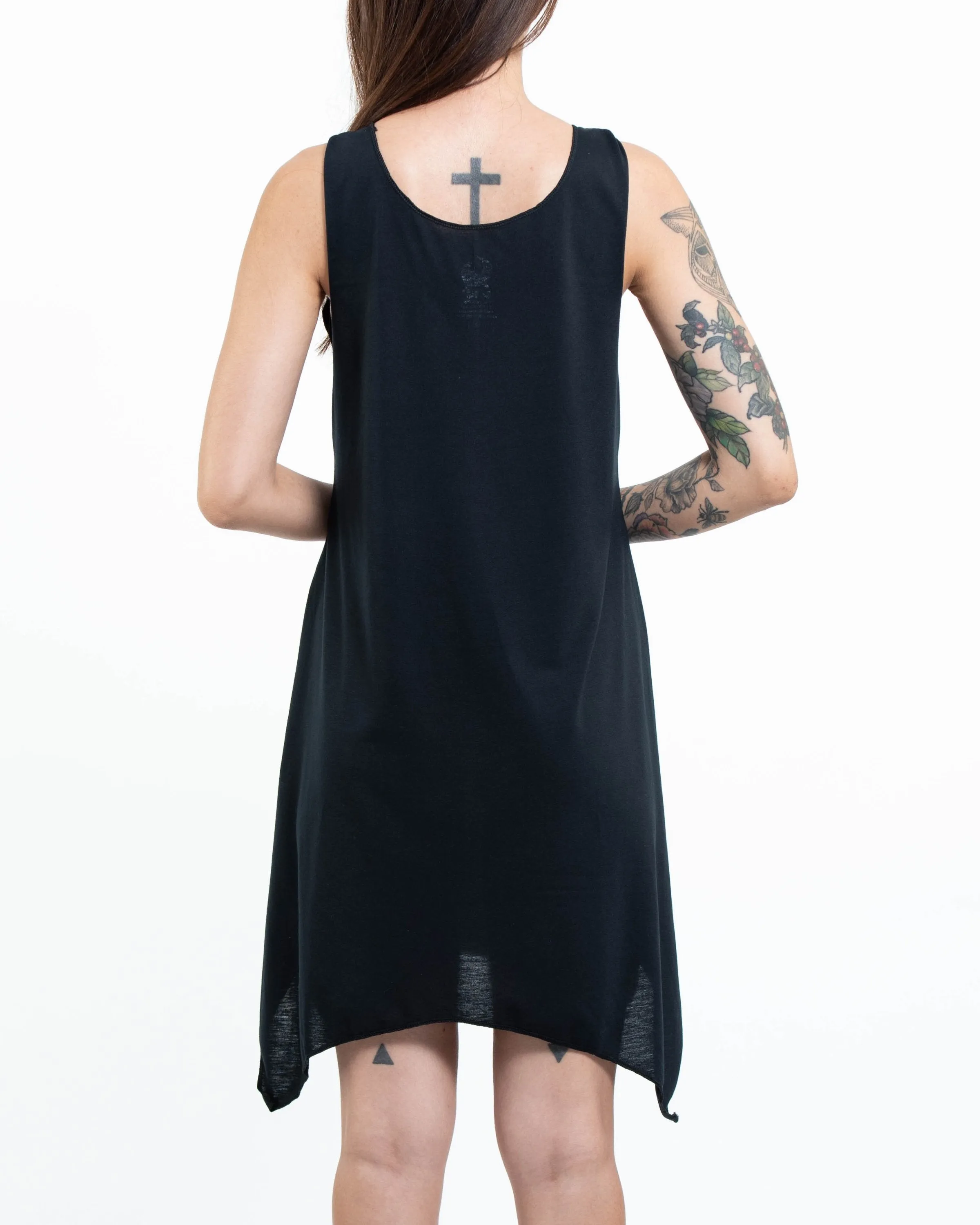 Super Soft Cotton Living Tree Tank Dress Gold on Black