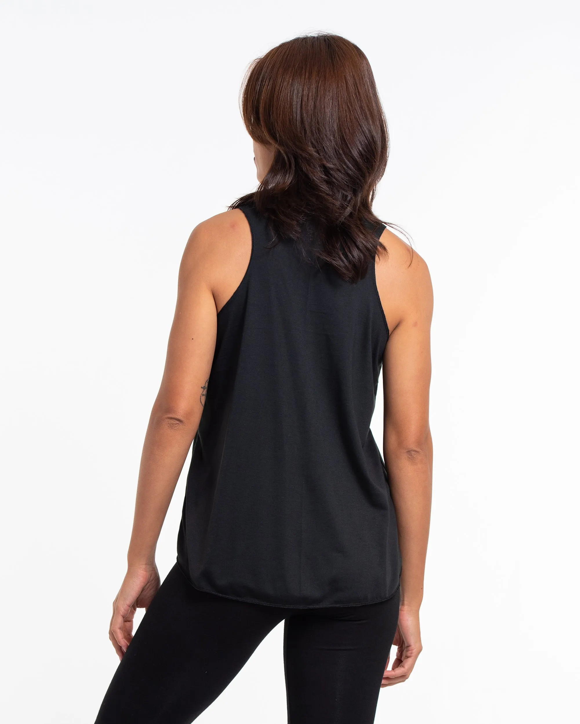 Super Soft Cotton Womens Bambi Tree Tank Top in Black