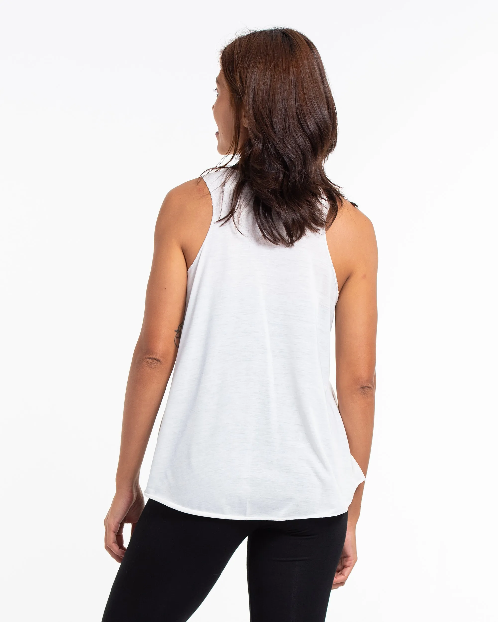 Super Soft Cotton Womens Regal Elephant Tank Top in White