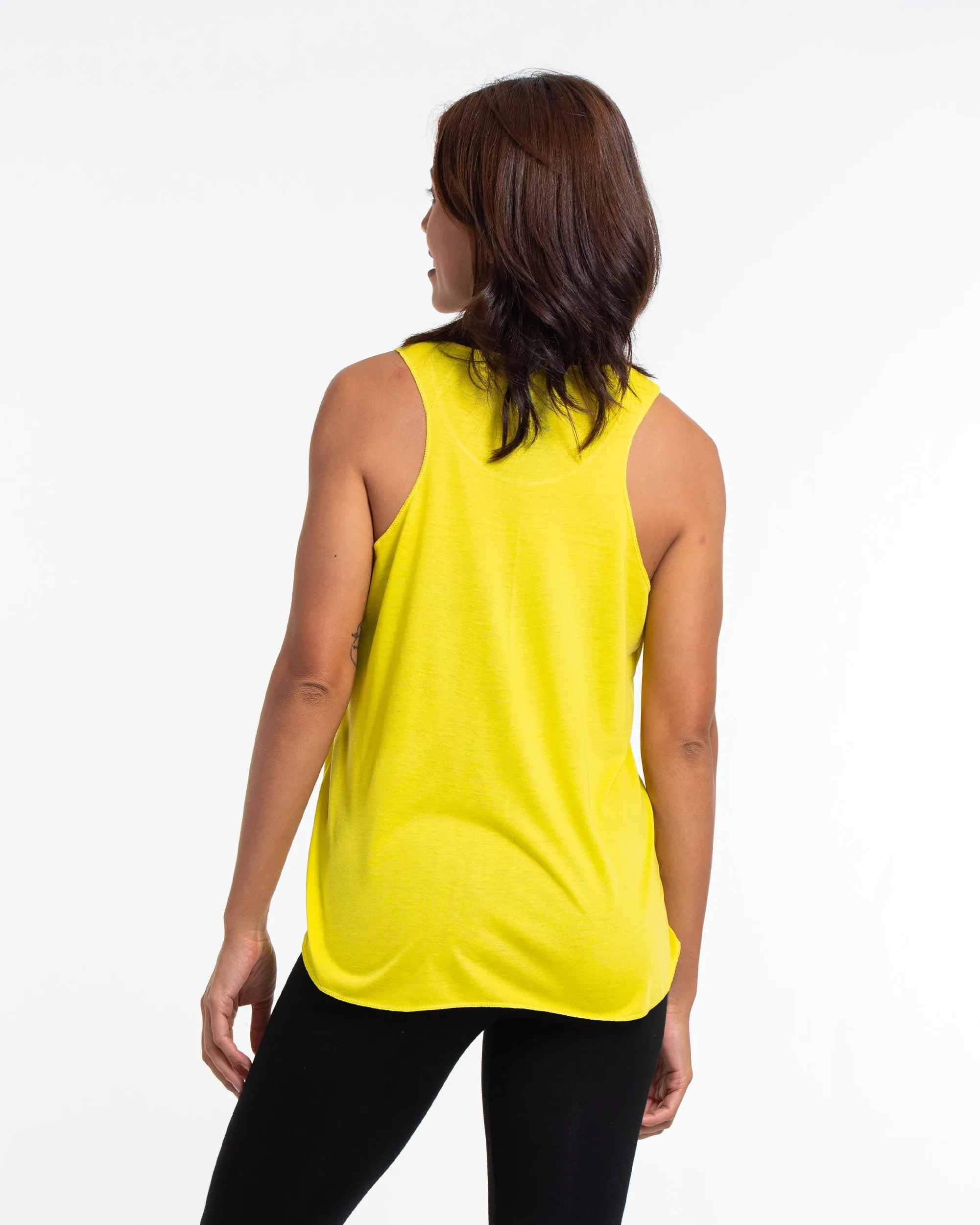 Super Soft Cotton Womens Tree Tank Top in Yellow