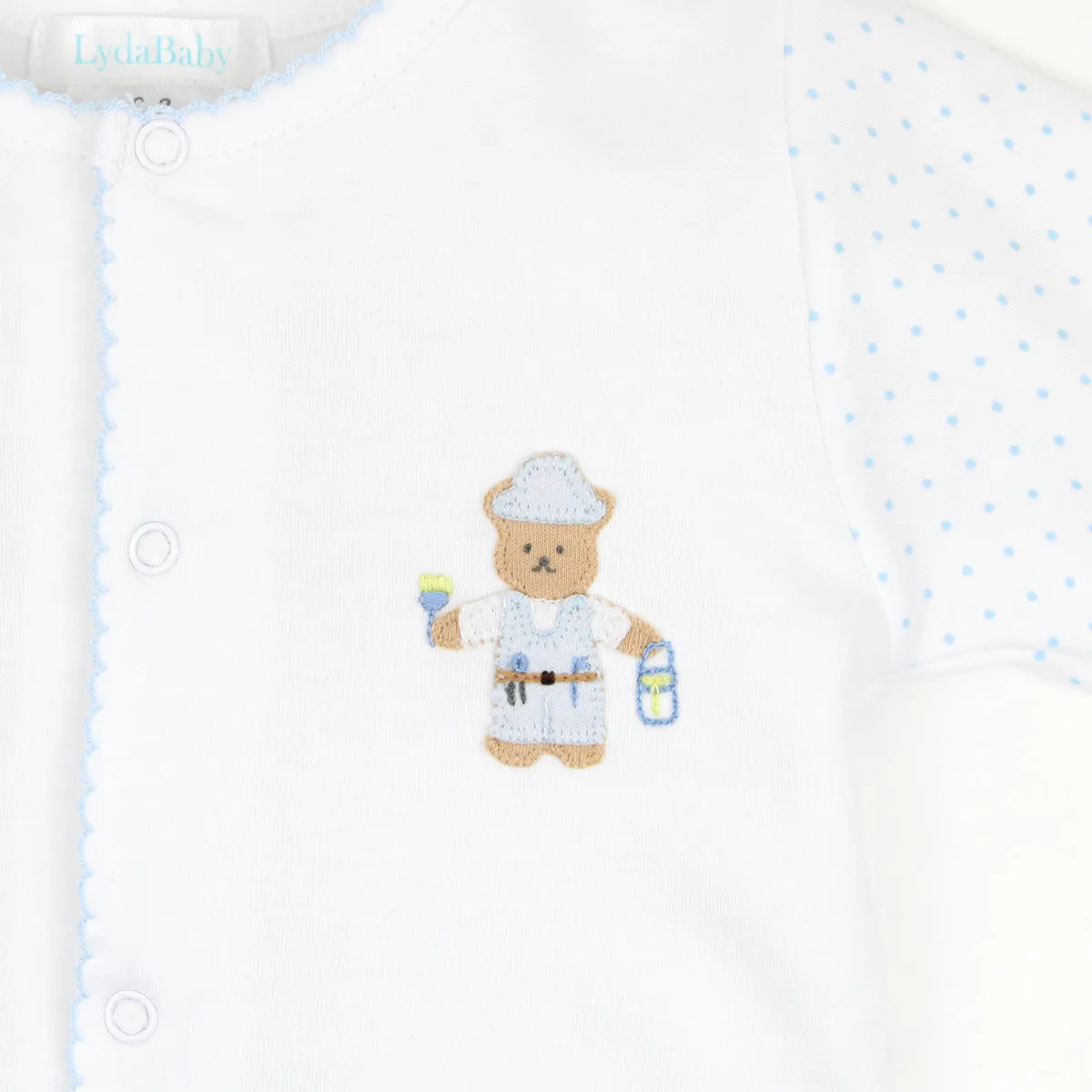 The Fixer Bear Embroidery and Printed Footie | Baby Boy