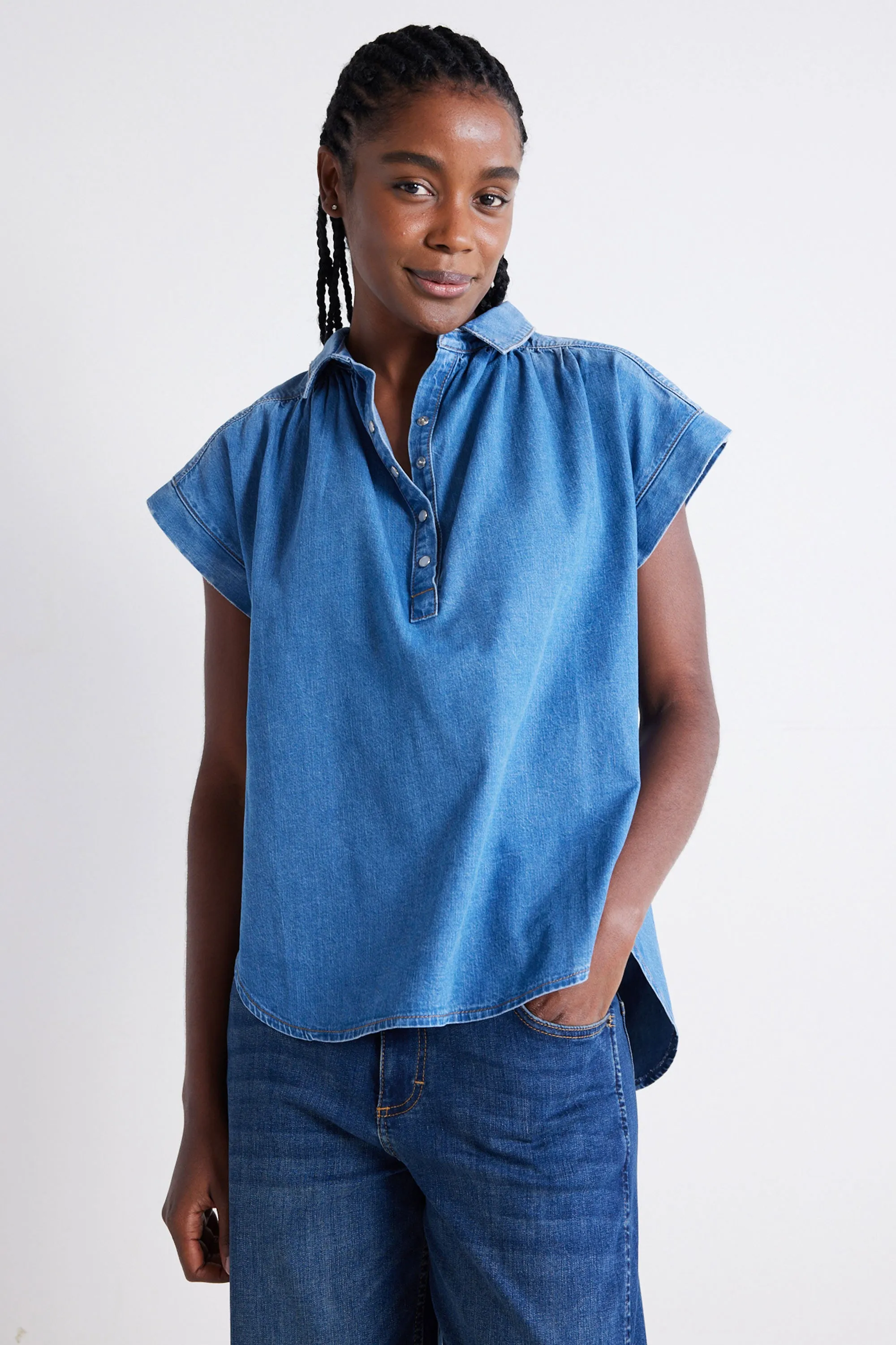 The Nonchalant Oversized Denim Blouse