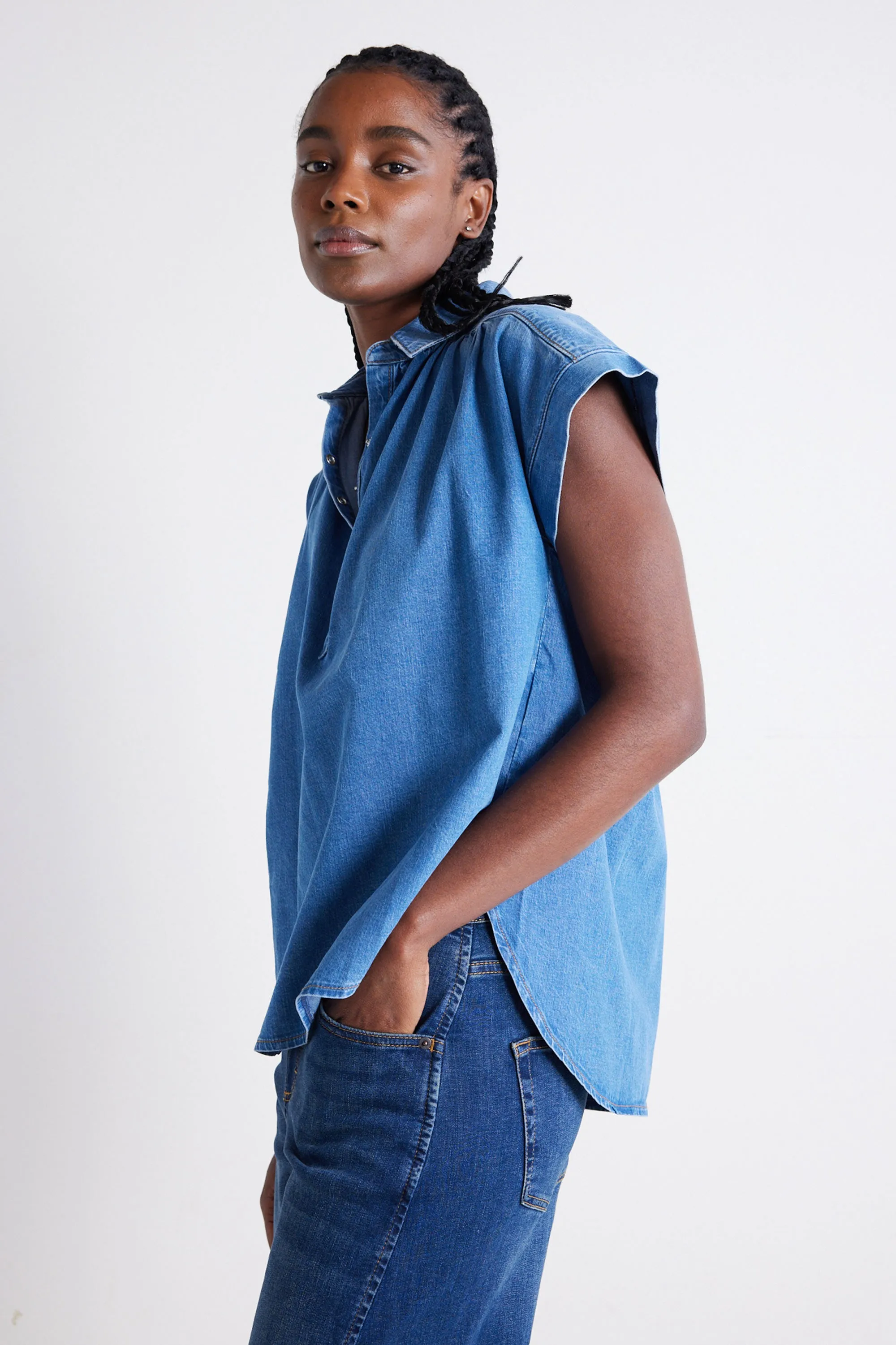 The Nonchalant Oversized Denim Blouse