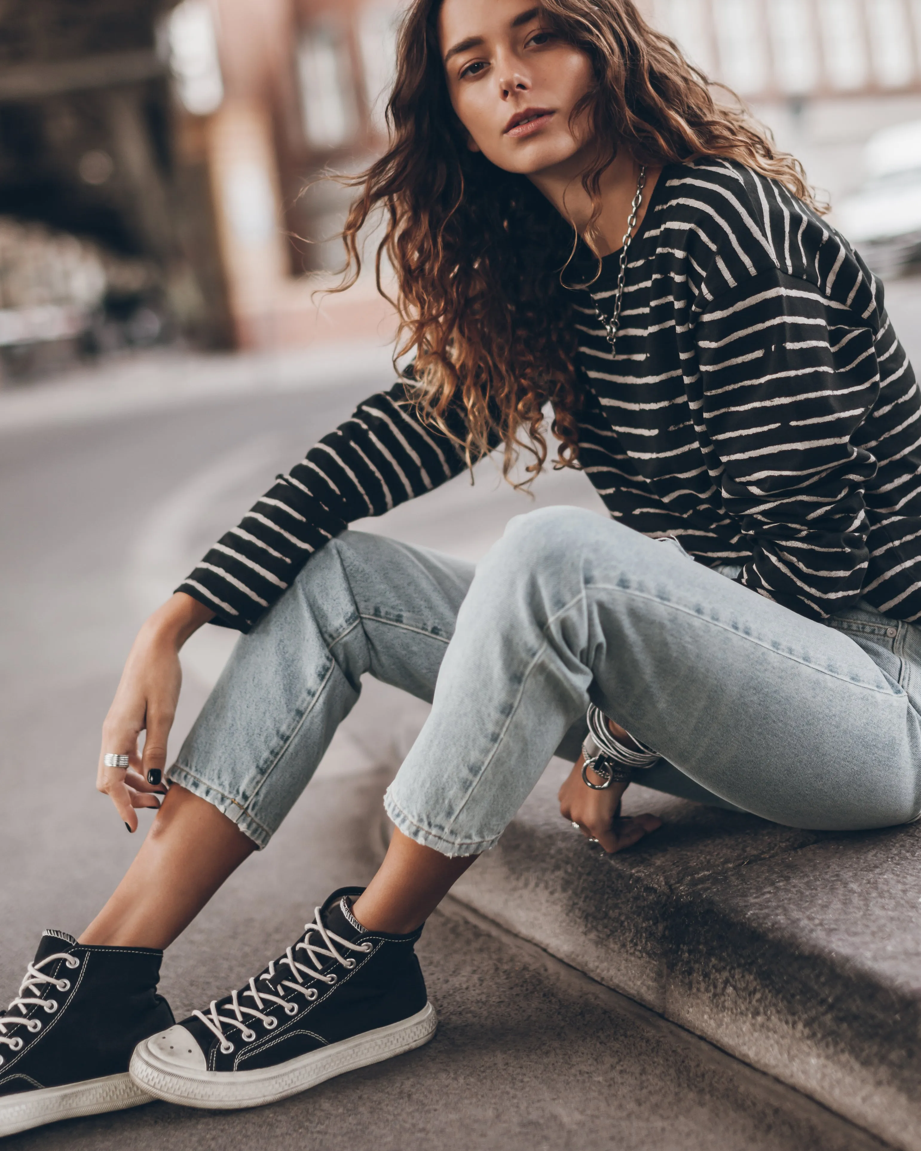 The Striped Black Longsleeve