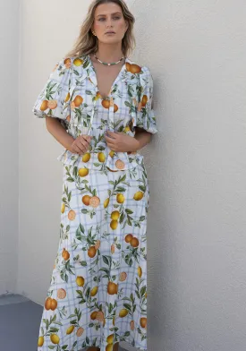 Tropical Picnic Top and Maxi Skirt Set