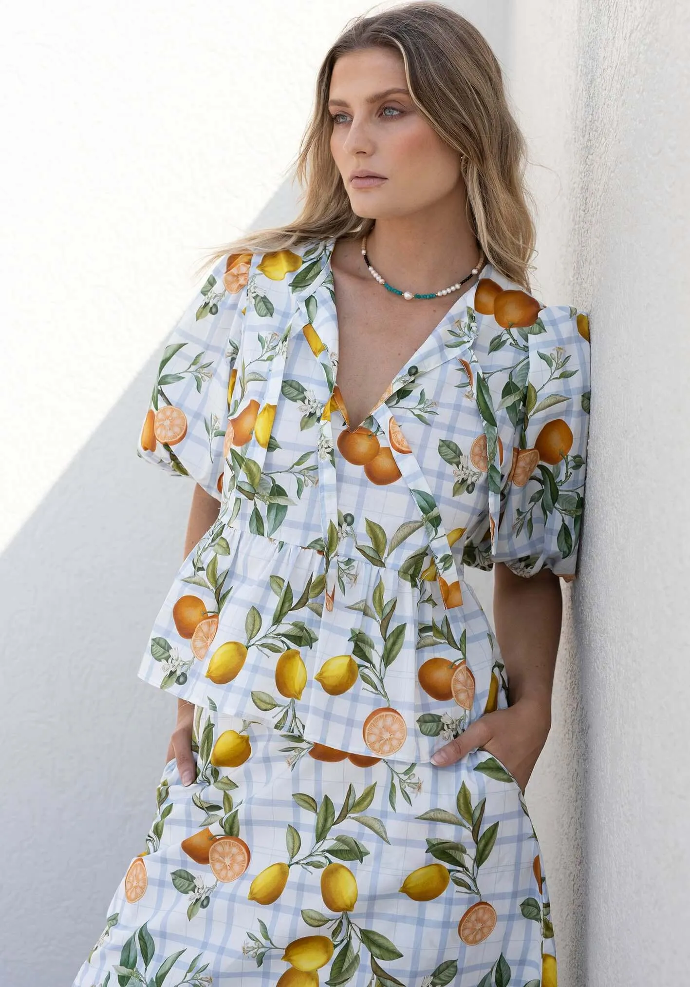 Tropical Picnic Top and Maxi Skirt Set