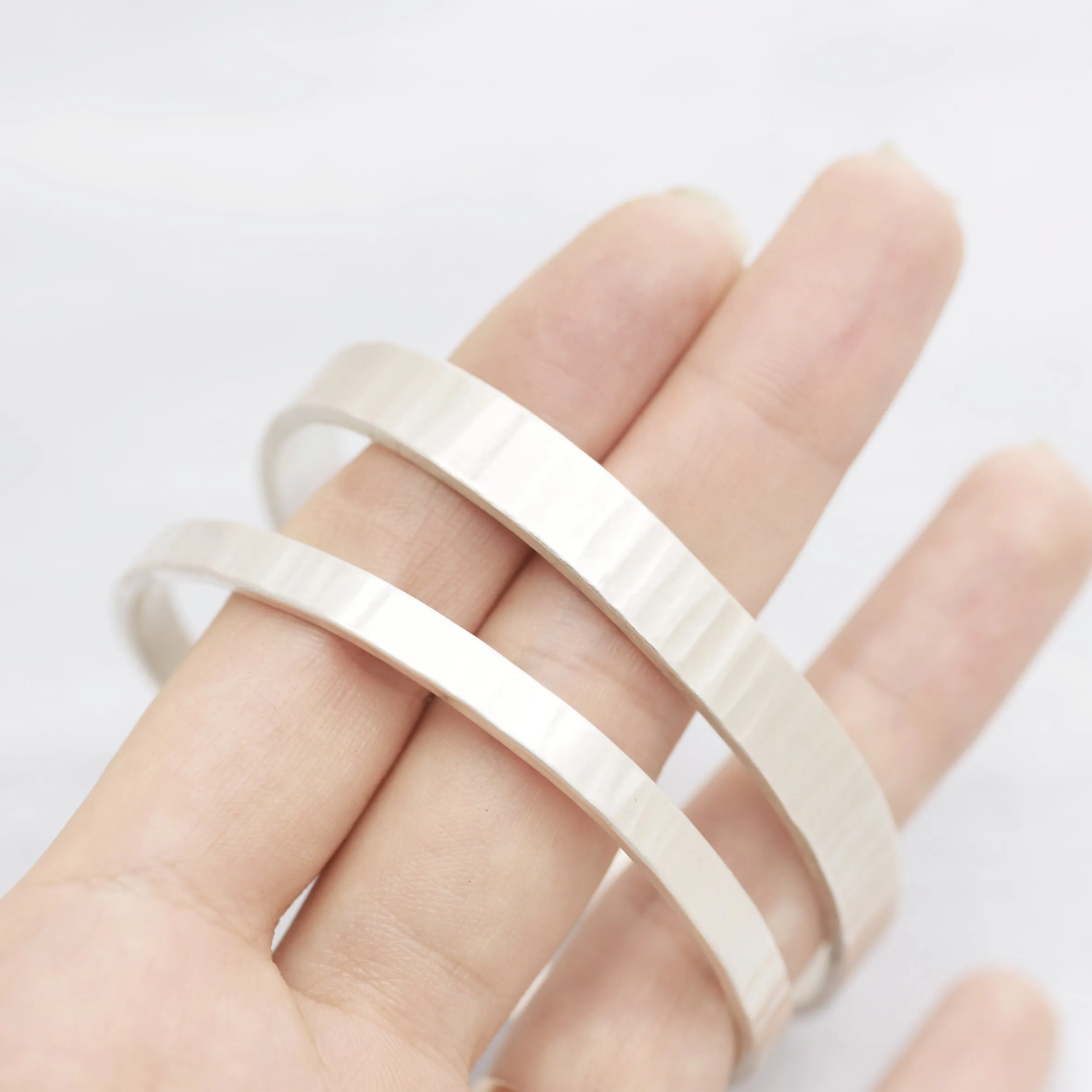 Vertical hammered cuff Bracelet (5mm/8mm/10mm) - Pure silver