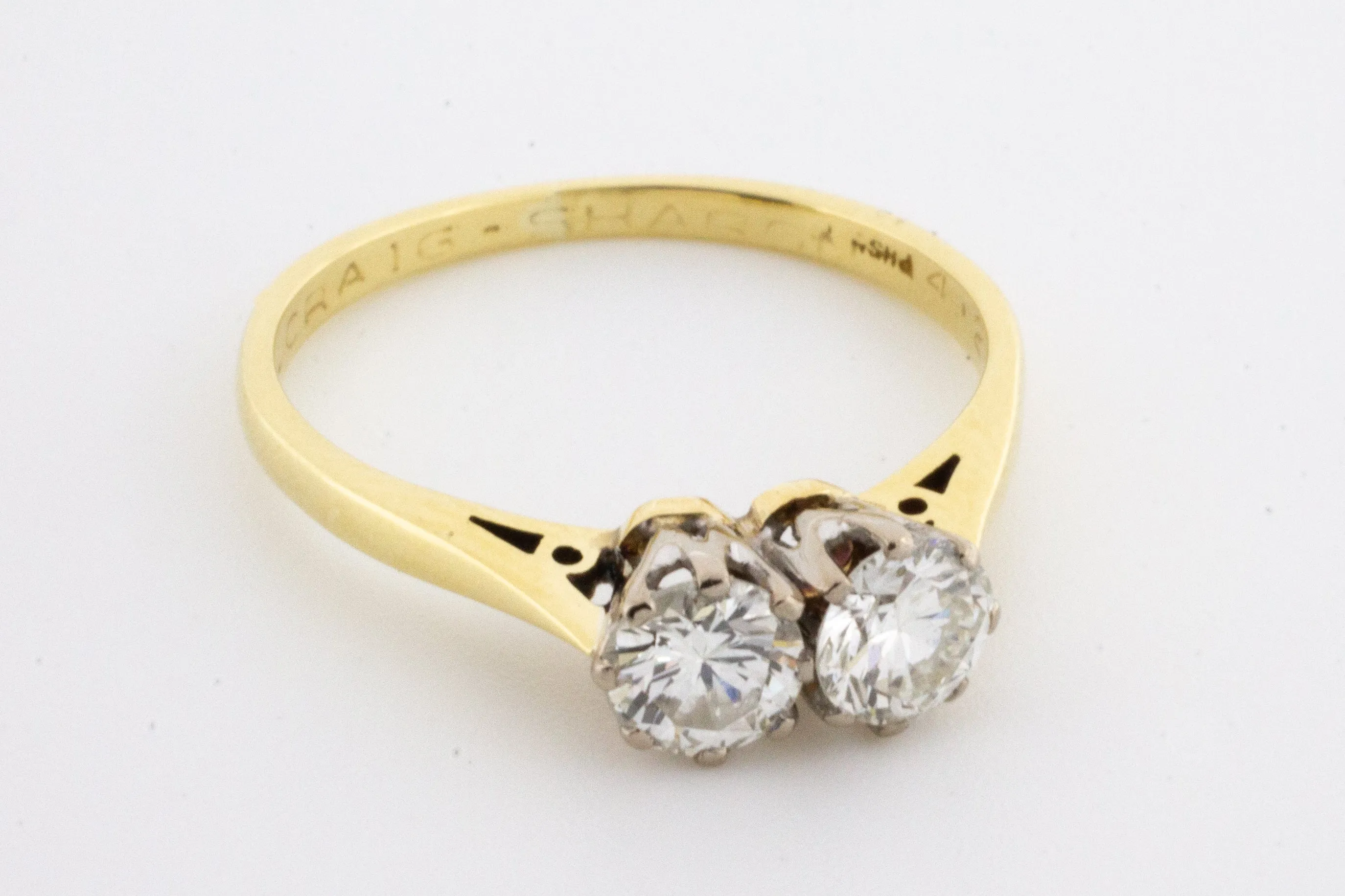 Vintage twin set brilliant cut diamond ring